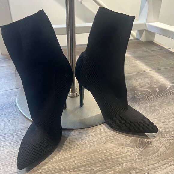 Black Sock Heels - Picture 1 of 4